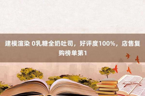 建模渲染 0乳糖全奶吐司，好评度100%，店售复购榜单第1