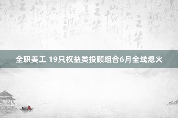 全职美工 19只权益类投顾组合6月全线熄火