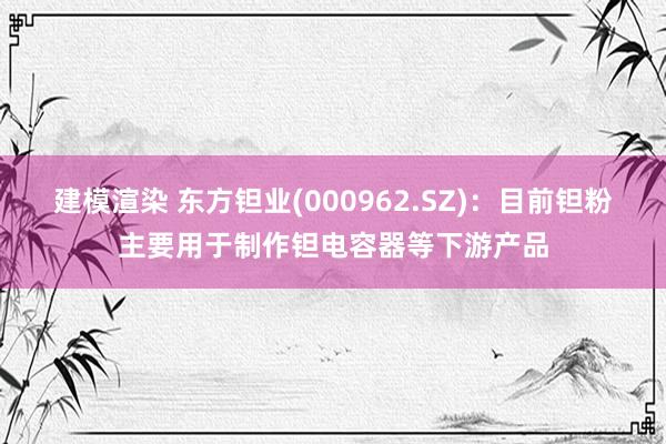 建模渲染 东方钽业(000962.SZ)：目前钽粉主要用于制作钽电容器等下游产品