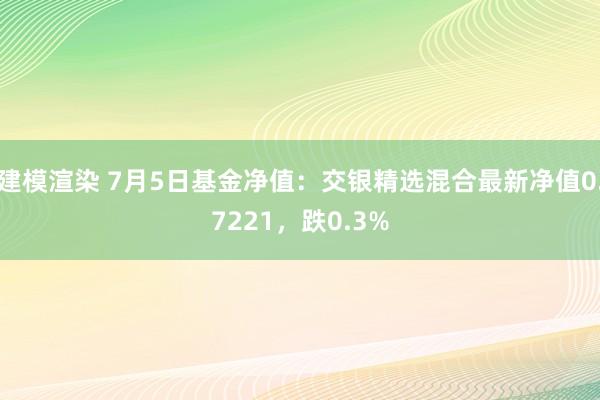 建模渲染 7月5日基金净值：交银精选混合最新净值0.7221，跌0.3%