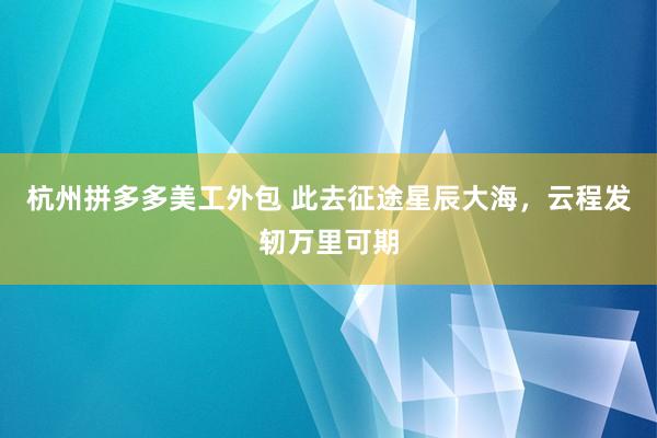 杭州拼多多美工外包 此去征途星辰大海，云程发轫万里可期