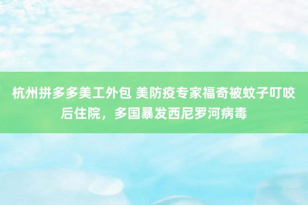 杭州拼多多美工外包 美防疫专家福奇被蚊子叮咬后住院，多国暴发西尼罗河病毒