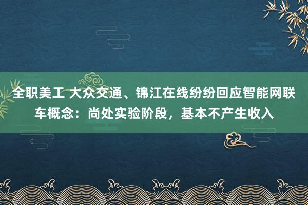 全职美工 大众交通、锦江在线纷纷回应智能网联车概念：尚处实验阶段，基本不产生收入